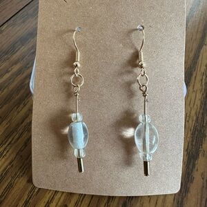 Elegant Gold and Clear Beaded Earrings